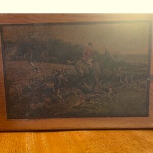 VINTAGE Fox Hunt Equestrian Wood Box